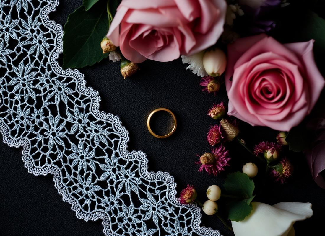 Lace, ring, flowers